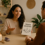 Terapeuta diante do Cliente para Vender Terapia Integrativa e Holistica
