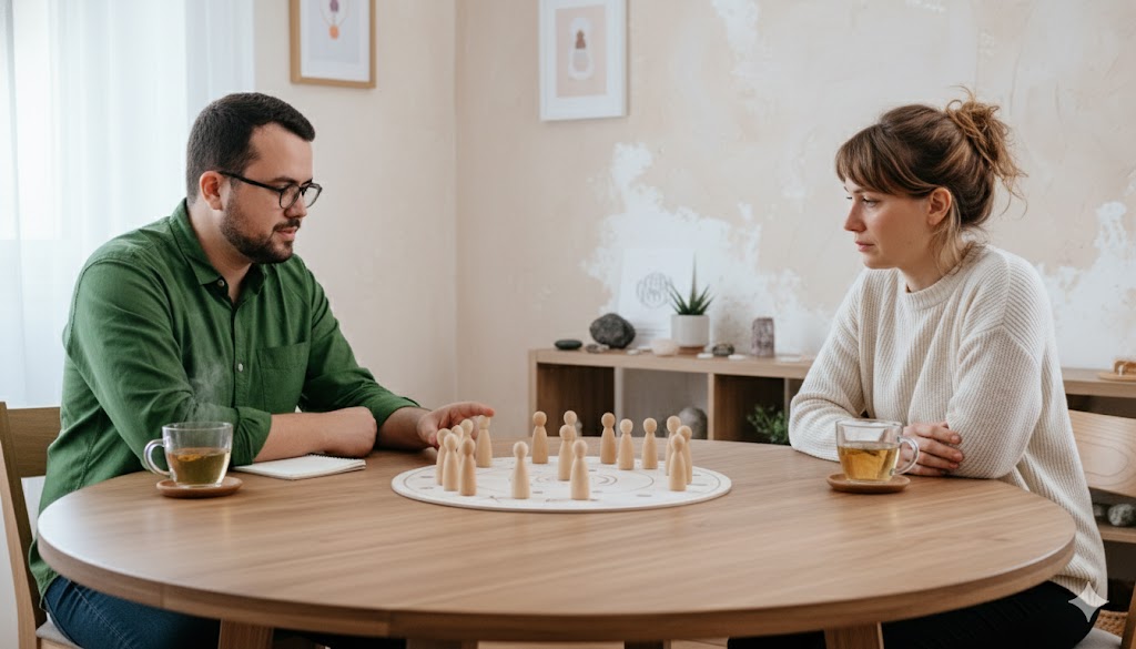 Terapeuta atendendo o cliente ideal das terapias integrativas em sessão individual